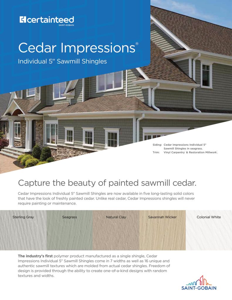 Individual Sawmill Shingle Solid Colors Sheet