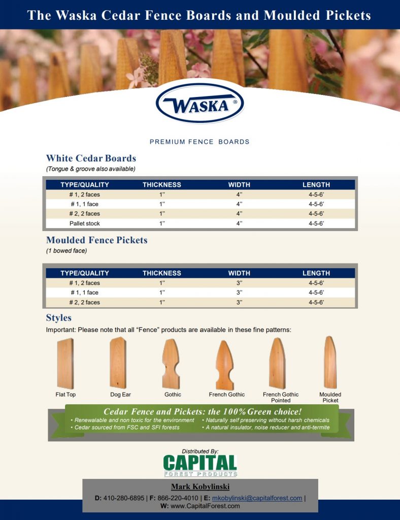 Waska Cedar Fence Boards
