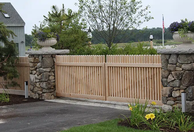 White cedar fence